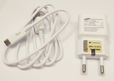 Carregador Samsung 1,55 A Cabo Usb Branco Original