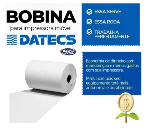 Kit 05 unidades - Bobinas Térmica 56mmx30m Branca para Datecs Dpp250