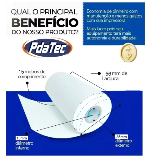 Bobina Térmica Branca para Impressora Embutida Foxwell BT780