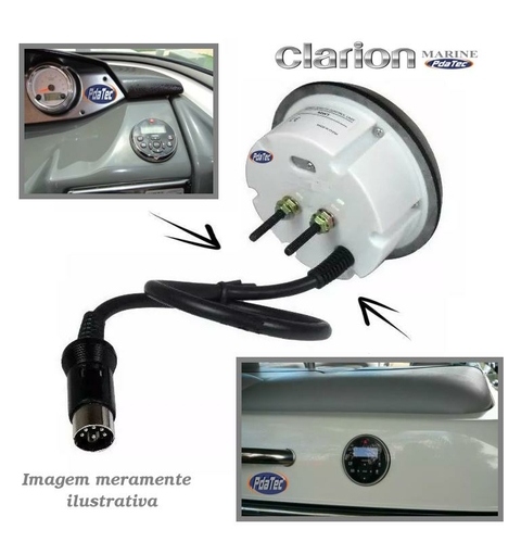 Controle Clarion Marine Preto Com Display Cmd4 & M4