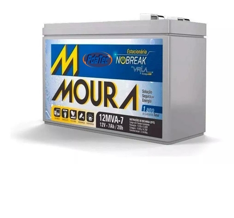Kit 02 Baterias Nobreak Estacionária Moura 12v 7a Vrla