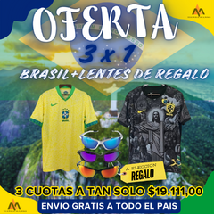 3X1 CAMISETA TITULAR BRASIL, CRISTO REDENTOR + DE REGALO LENTES BRASILIA™ ¡¡¡ ENVIO GRATIS !!! - comprar online