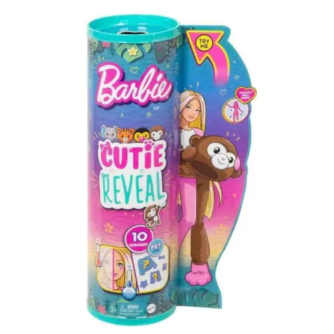 Barbie Cutie Reveal - Animais da Selva Macaco HKP97- Mattel