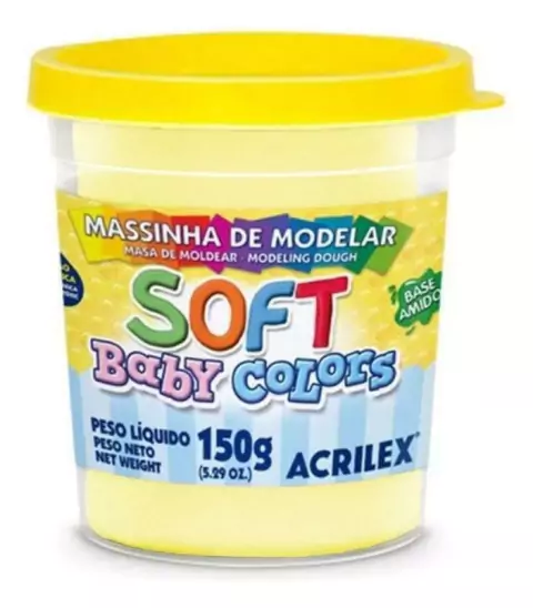 Massa de Modelar Soft 150G - Amarelo Bebê - Acrilex