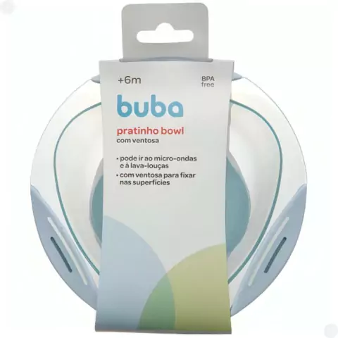 Pratinho Bowl Azul Com Ventosa - Buba