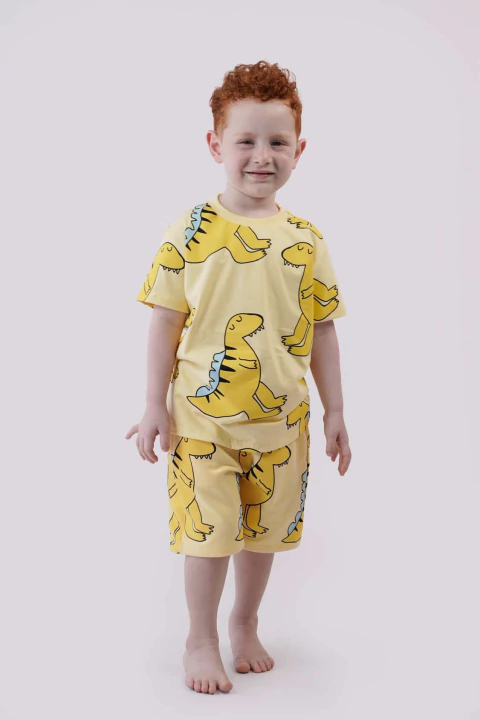 Camiseta Dino Rex Amarelo bebe - comprar online