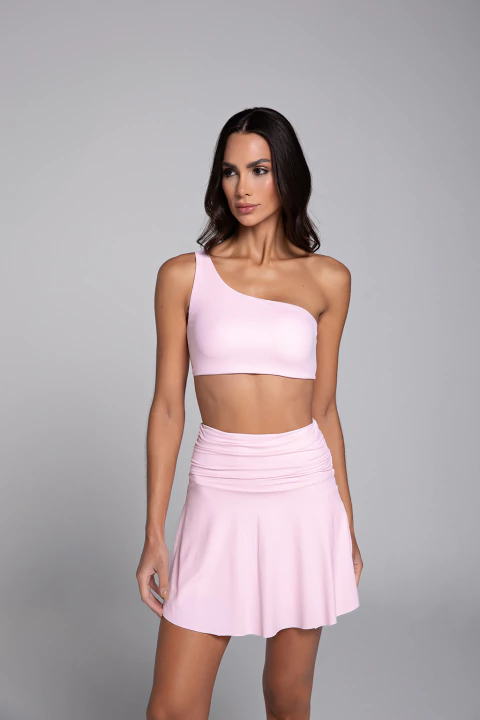Short Saia Cós Drapeado Light Pink