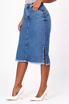 Saia jeans midi - Closet Florescer 