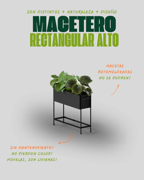 Macetero Rectangular 60 Alto