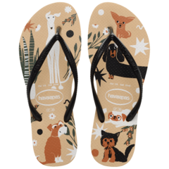 CHINELO HAVAIANAS SLIM PETS DOURADO PRETO - comprar online