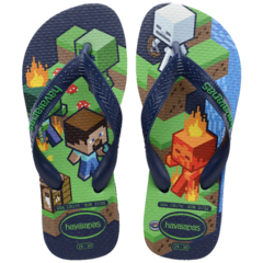 HAVAIANAS INFANTIL MINECRAFT - MARINHO