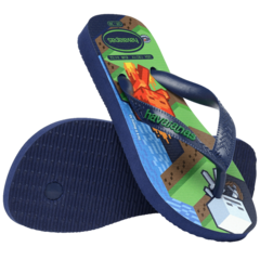 HAVAIANAS INFANTIL MINECRAFT - MARINHO - comprar online