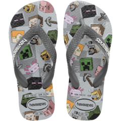 HAVAIANAS INFANTIL MINECRAFT - CINZA AÇO