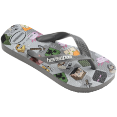 Imagem do HAVAIANAS INFANTIL MINECRAFT - CINZA AÇO