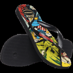 Chinelo Havaianas Top Marvel Classic Preto Vermelho - Loja dos Chinelos