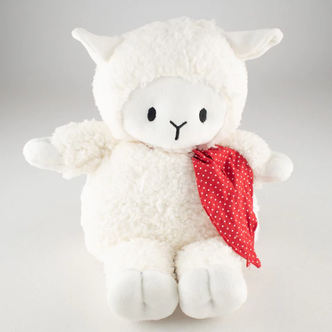 Ursinha de Pelúcia Ovelhinha com Lenço Vermelho de Bolinhas - comprar online