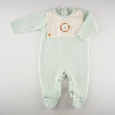 Macacão Tricotil Leãozinho com Detalhes em Linho - comprar online