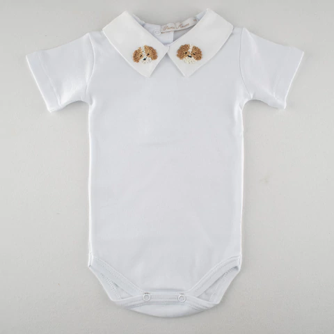 Body Polo Manga Curta com Bordado de Focinho - comprar online