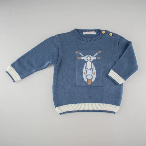 Suéter Lambreta em Tricô com Botões de Madeira - comprar online