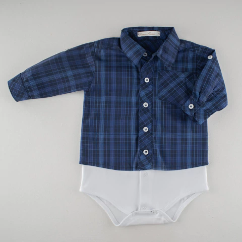 Body Camisa Xadrez Largo - comprar online