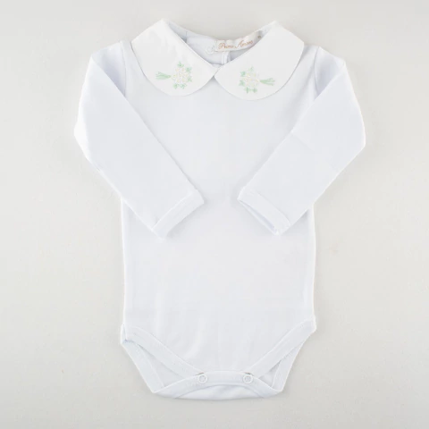 Body Manga Longa com Gola Boneca Bordada - comprar online