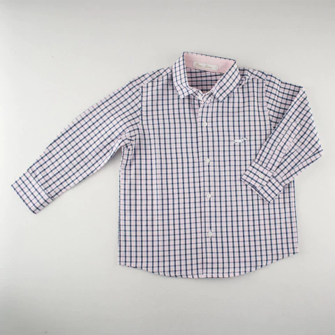 Camisa Infantil Xadrez Pequeno com Bordado Cachorrinho - comprar online