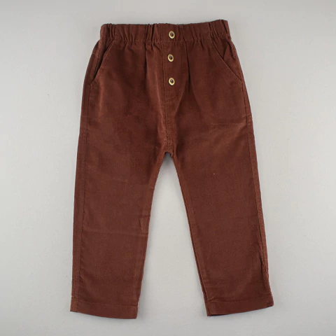 Calça Infantil de Veludo com Botões Frontais - comprar online