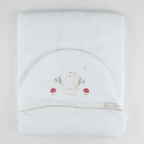 Toalha com Capuz Bosque Aveludada