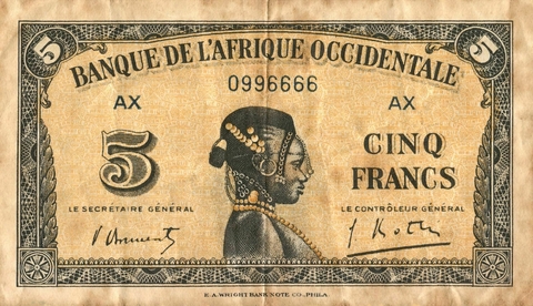 África Ocidental Francesa, 5 Francos (1942) - comprar online