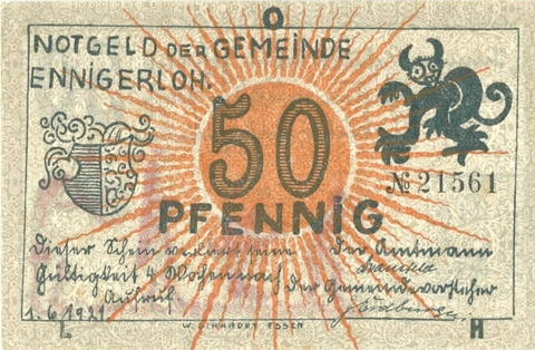 Prússia, 50 Pfennigs - 1921 - comprar online
