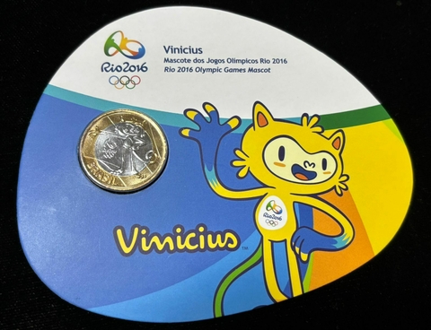 Brasil, 1 Real (2016) FC - Vinicius, Mascote dos Jogos Olímpicos Rio 2016 - No Blister Oficial com Selo Numerado - comprar online