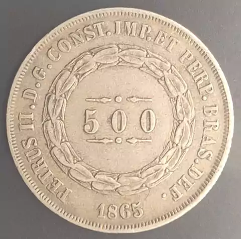Brasil, 500 Réis - 1865 (Terceiro Sistema) - comprar online