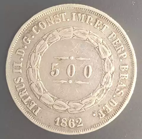 Brasil, 500 Réis - 1862 (Terceiro Sistema) - comprar online