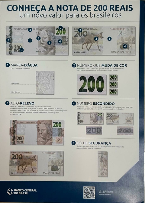 Apresentação da cédula de 200 Reais (Poster Oficial) - comprar online