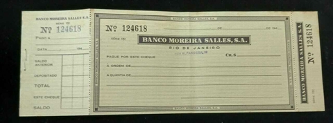 Cheque Banco Moreira Salles, S.A. Rio de Janeiro - comprar online