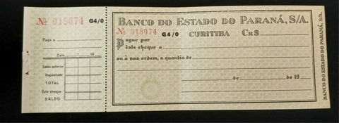 Cheque Banco do Estado do Paraná S.A. - comprar online