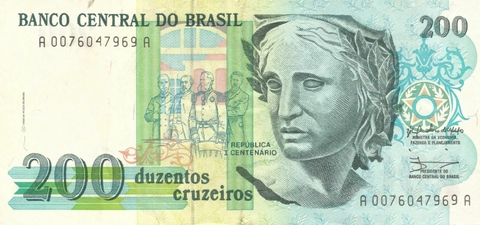 Brasil, 200 Cruzeiros - 1990 (S0076) - comprar online