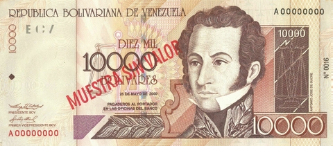 Venezuela, 10000 Bolívares (Specimen) - 2000 - comprar online