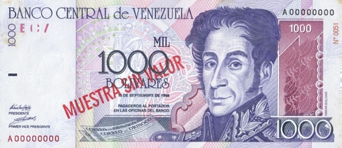 Venezuela, 1000 Bolívares (Specimen) - 1998 - comprar online