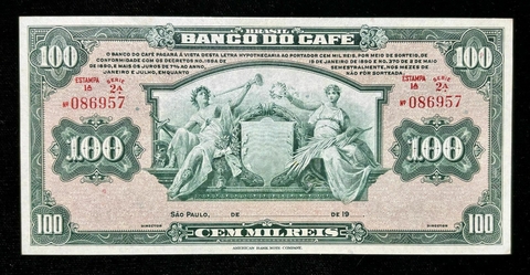 100000 Réis - Banco do Café (1929) - comprar online