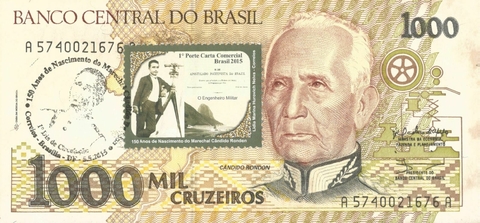 Brasil, 1000 Cruzeiros com Selo e Carimbo (S5740) - comprar online