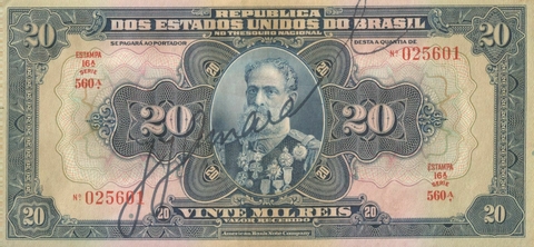 Brasil, 20000 Réis Autografada - 1942 (16ª Estampa) FE - comprar online