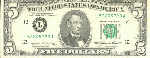 Estados Unidos, 5 Dólares - 1985 - comprar online