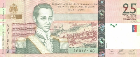 Haiti, 25 Gourdes (Independência) - 2004 - comprar online