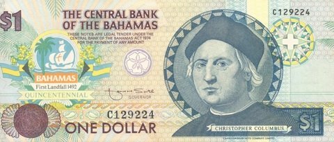 Bahamas, 1 Dólar (Cristóvão Colombo) - 1992 - comprar online