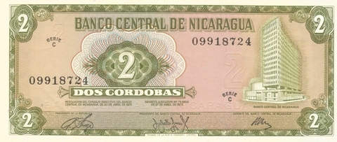 Nicaragua, 2 Cordobas - 1972 - comprar online