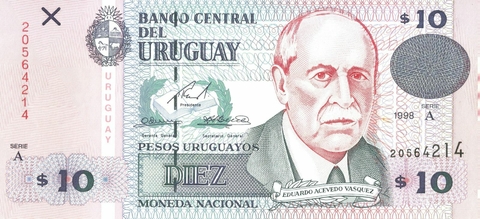 Uruguai, 10 Pesos Uruguaios - 1988 - comprar online