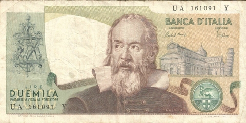 Itália, 2000 Liras (Galileo Galilei) - 1983 - comprar online
