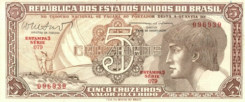 Brasil, 5 Cruzeiros - O Índio (S79) - comprar online