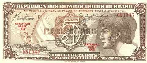 Brasil, 5 Cruzeiros - O Índio (S63) - comprar online